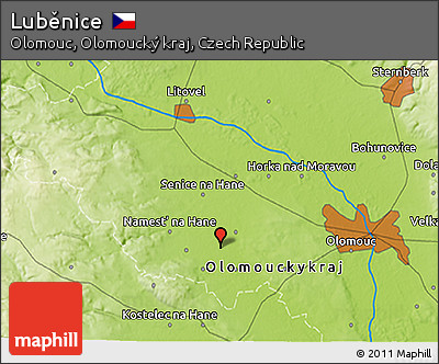 Physical 3D Map of Luběnice