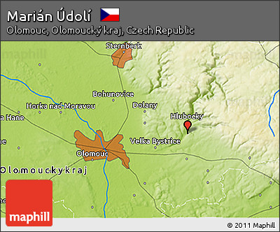 Physical 3D Map of Marián Údolí