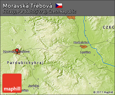 Physical 3D Map of Moravská Třebová