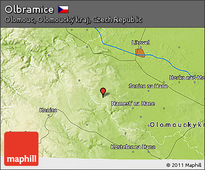 Physical 3D Map of Olbramice