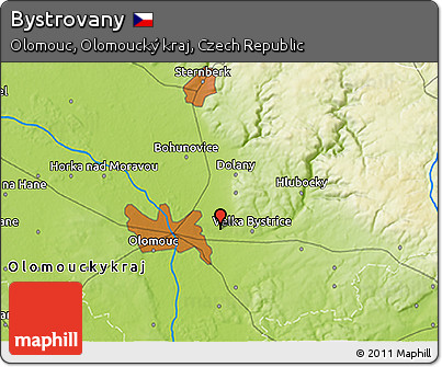 Physical 3D Map of Bystrovany