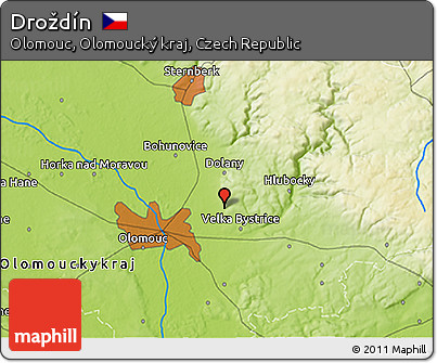 Physical 3D Map of Droždín