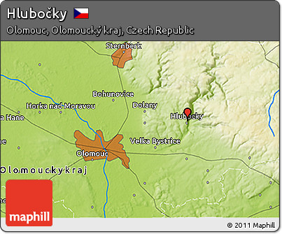 Physical 3D Map of Hlubočky