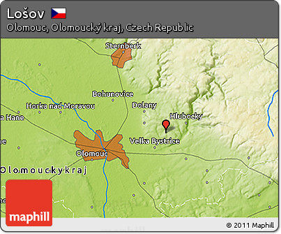Physical 3D Map of Lošov
