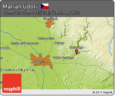 Physical 3D Map of Marián Údolí