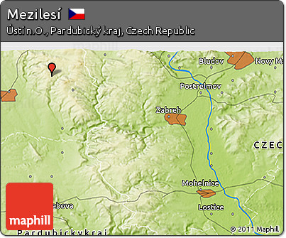 Physical 3D Map of Mezilesí