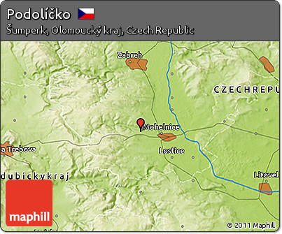 Physical 3D Map of Podolíčko