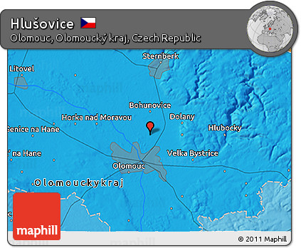 Political 3D Map of Hlušovice