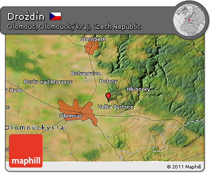 Satellite 3D Map of Droždín