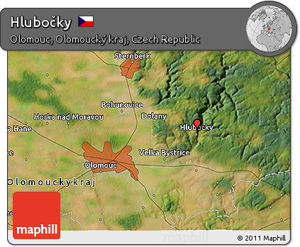 Satellite 3D Map of Hlubočky