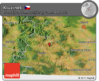 Satellite 3D Map of Klužínek