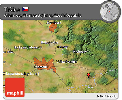 Satellite 3D Map of Tršice