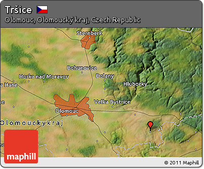 Satellite 3D Map of Tršice