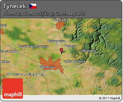 Satellite 3D Map of Týneček