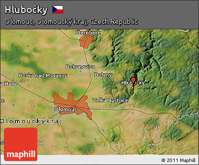 Satellite 3D Map of Hlubočky