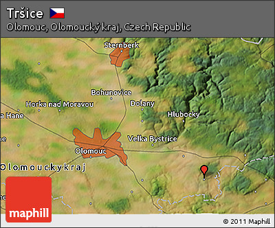 Satellite 3D Map of Tršice