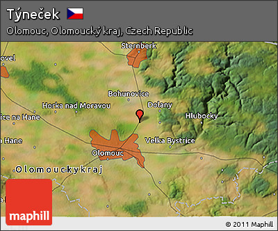 Satellite 3D Map of Týneček