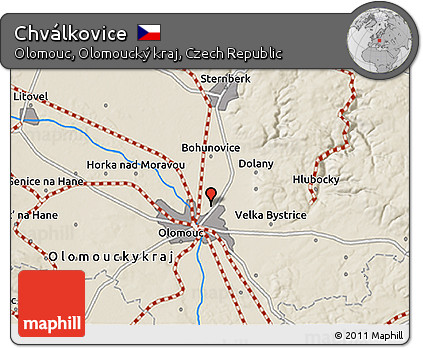 Shaded Relief 3D Map of Chválkovice