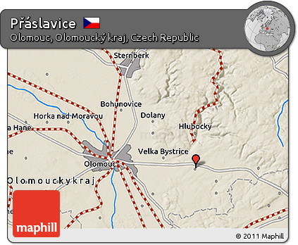 Shaded Relief 3D Map of Přáslavice