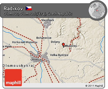 Shaded Relief 3D Map of Radíkov