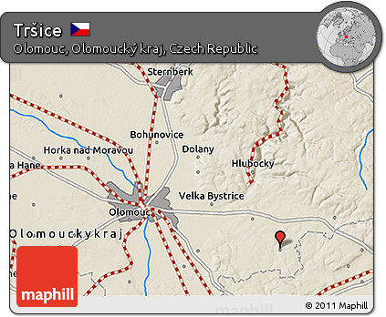Shaded Relief 3D Map of Tršice