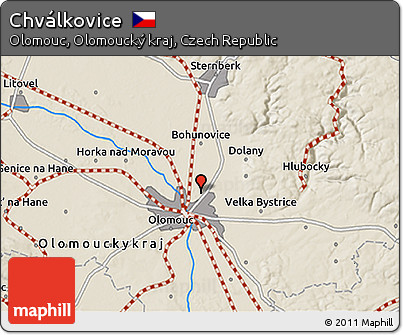 Shaded Relief 3D Map of Chválkovice