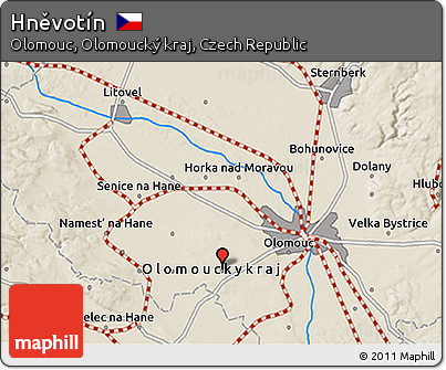 Shaded Relief 3D Map of Hněvotín