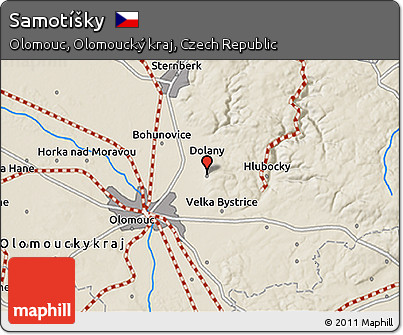 Shaded Relief 3D Map of Samotíšky