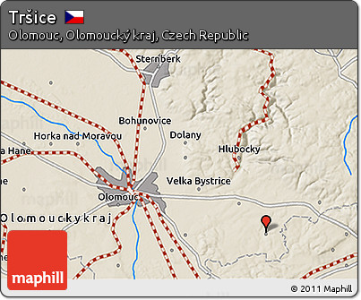 Shaded Relief 3D Map of Tršice