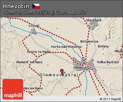Shaded Relief 3D Map of Hněvotín