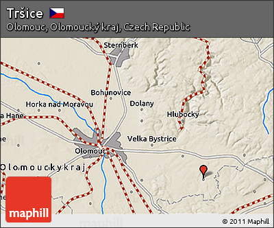 Shaded Relief 3D Map of Tršice