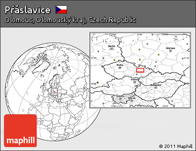 Blank Location Map of Přáslavice