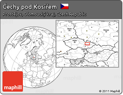 Blank Location Map of Čechy Pod Kosířem