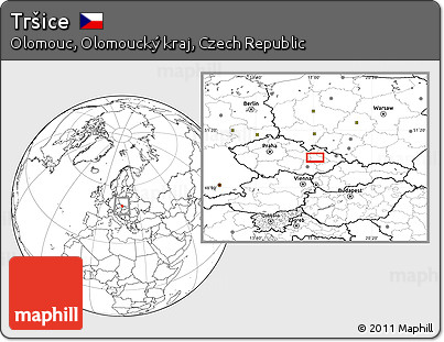 Blank Location Map of Tršice