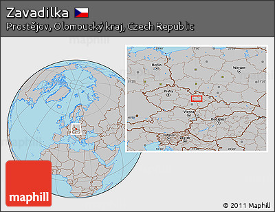 Gray Location Map of Zavadilka