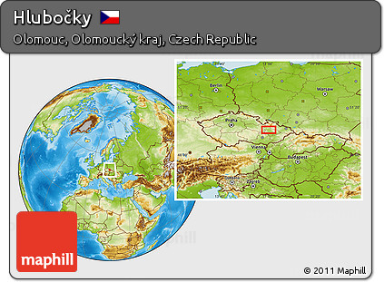 Physical Location Map of Hlubočky