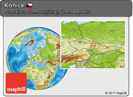 Physical Location Map of Konice