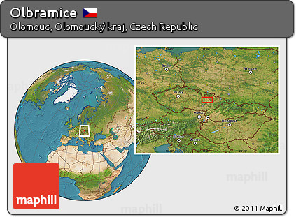 Satellite Location Map of Olbramice