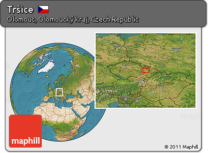Satellite Location Map of Tršice