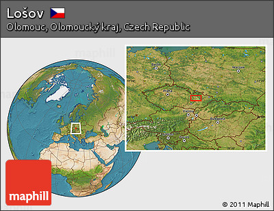 Satellite Location Map of Lošov