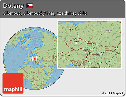 Savanna Style Location Map of Dolany
