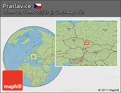 Savanna Style Location Map of Přáslavice