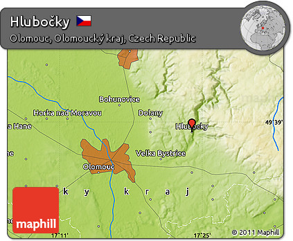 Physical Map of Hlubočky