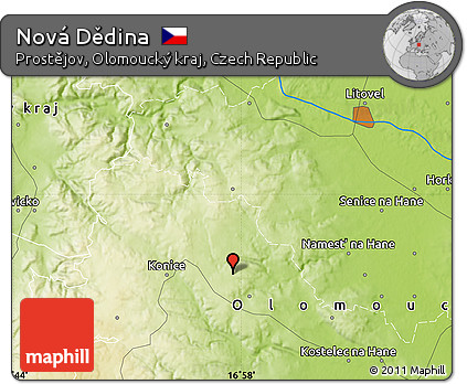 Physical Map of Nová Dědina