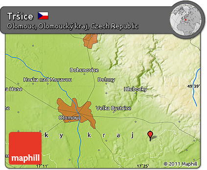 Physical Map of Tršice
