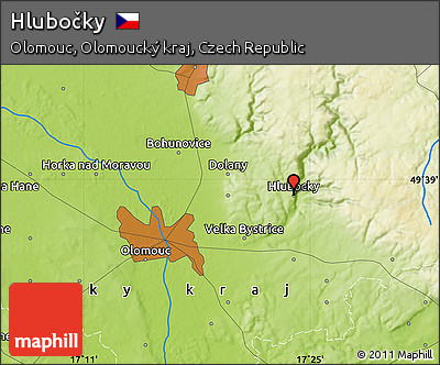 Physical Map of Hlubočky