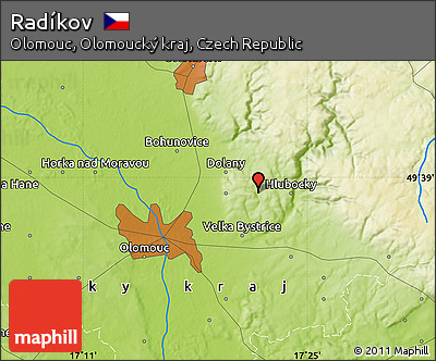 Physical Map of Radíkov