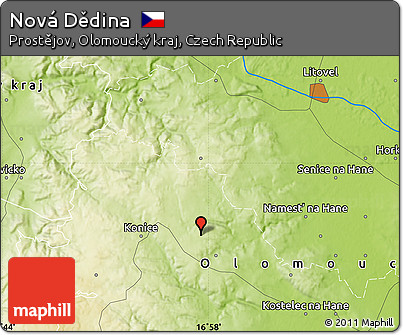 Physical Map of Nová Dědina