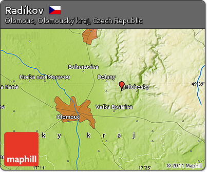 Physical Map of Radíkov