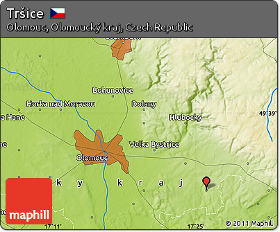 Physical Map of Tršice